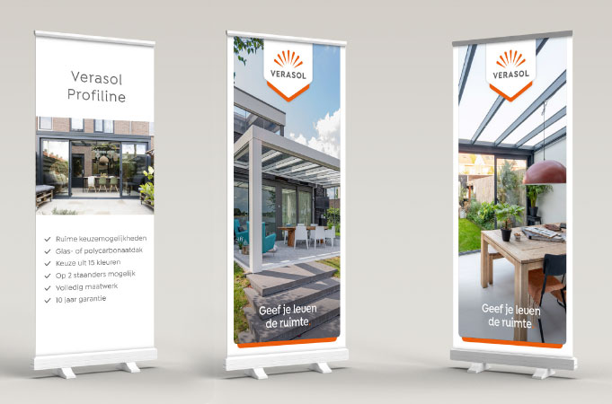 Roll-up banners - H1 instore roll up banners pos verasol - H1-RUB-D