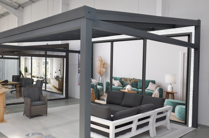 Textielframes veranda's - H1 instore textielframes pos verasol 1 - H1-TF-A1